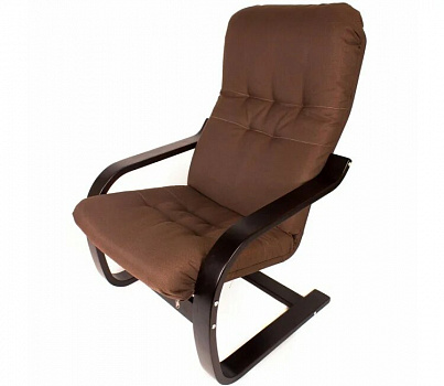 Кресло -качалка Сайма мебельная ткань капучино, венге, GT3300-МТ001