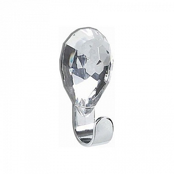 Крючок для ванной комнаты Spirella / Спирелла Jewel Бриллиант декоративный, пластик хромированный, прозрачный