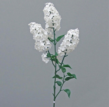 Искусственный цветок Сирень пластиковая белая