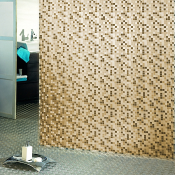 Штора для ванной комнаты Bacchetta Mosaico бежевая из ПВХ 180х200 см 3011