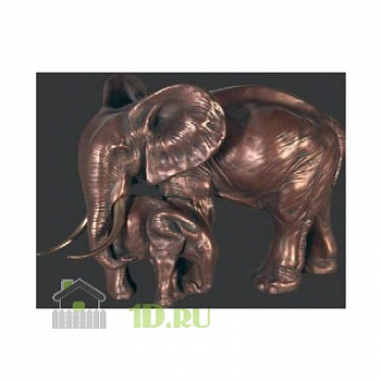 Декоративная фигура из полистоуна Слониха и слоненок 38,1х54х29,2 см коричневая, Phillips Collection, 110032