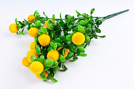 Искусственное растение - Ягодки бархатные жёлтые 33 см
